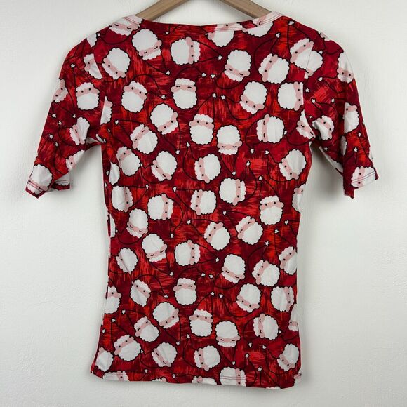 LuLaRoe Gigi Shirt Womens XXS Red Santas Christmas Santa Hats Holiday Ladies - Picture 3 of 9
